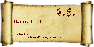 Haris Emil névjegykártya